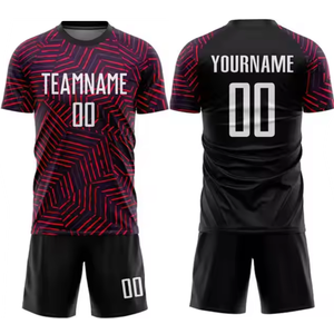Vente directe d'usine, uniforme de football unisexe pour adultes, design personnalisé, 100% polyester, séchage rapide, meilleur prix de gros pour les vêtements de football - Product Image 1
