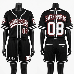 Premium 180 GSM polyester baseball jersey and short set white black pinstripe breathable custom logo athletic fit Women's Sets - Product Image 3