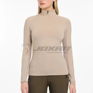 Haut de performance équestre avec tissu doux au toucher sans couture Couches de base Stretch mobilité femmes équitation couches de base - Product Image 1