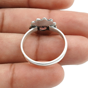 925 argent Sterling naturel violet améthyste pierre précieuse fleur forme anneau pour femmes fille bijoux fins pour anniversaire de fête de mariage - Product Image 6