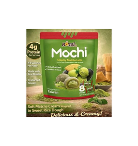 ROYALFAMILY Mochi Mini Creamy Matcha Latte Flavour 40g Per 100g 1.5g <b>Protein</b> 0.04g Salt For Balanced Nutritional Profile - Product Image 1