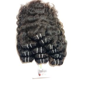 Unprocessed Vendor Cheap Remy Wavy Virgin 100% Indian Naturally <b>Black</b> color bundles Manufactures Temple Human <b>Hair</b> <b>Extensions</b> - Product Image 5