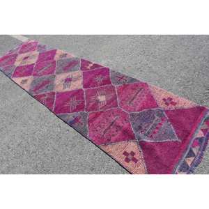 Kilim 3 X 11.5ft tapis en laine à tissage plat Patchwork motif tapis turc pour salon couloir forme rectangulaire pile en peluche - Product Image 4