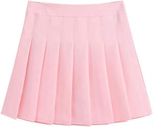 Ensemble de tennis deux pièces en coton pour femme : Jupe-short de golf taille haute avec short intégré - Product Image 1