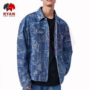 Veste en jean pour homme de haute qualité, personnalisation de la marque, OEM ODM, coupe classique, fermeture à boutons, vêtements décontractés - Product Image 4