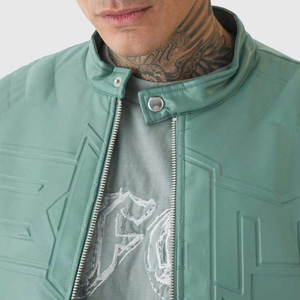 2025 confortable tissu doux hommes veste en cuir article frais veste pour hommes en gros fabricant hommes veste en cuir - Product Image 5