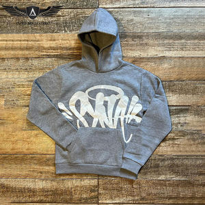 2025 Design personnalisé violet couleur bon fournisseur votre propre lavage à l'acide bouffée impression hommes 100% coton biologique matériel survêtements - Product Image 2