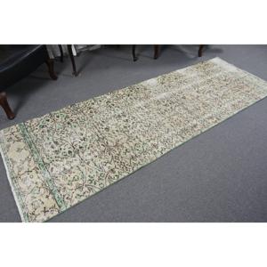 Tapis turc vintage, tapis de 3,1 x 9,2 pieds, tapis en laine vert patchwork - Product Image 4