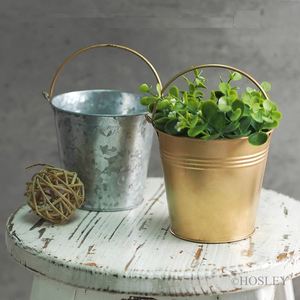 Macetas de Diseño Estándar Macetas decorativas de suelo de acabado dorado brillante real Macetas de metal para exteriores e interiores y suelos - Product Image 5