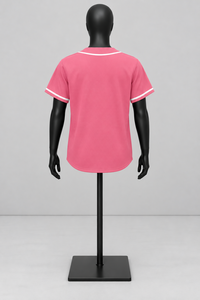 T-shirt de baseball imprimé respirant 100 % polyester 180 grammes, personnalisable, manches courtes, col en V, broderie de logo d'équipe sur mesure - Product Image 3