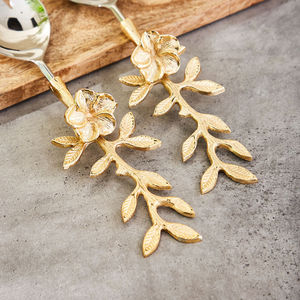 Fabricante indio Cubiertos Cucharas para servir de acero inoxidable Regalos de bodas Tenedores de boda de latón Acero espejado - Product Image 3