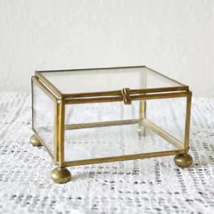 กล่องแก้วกรอบโลหะทรงสี่เหลี่ยมผืนผ้าสีทองขนาดเล็กอุปกรณ์ตกแต่งบ้านใหม่กล่องใส่เครื่องประดับสำหรับตกแต่งงานแต่งงาน - Product Image 6