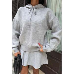 Women's Hooded and Skirted Knit Set 10224 Collection Comfortable <b>Sweater</b> <b>Skirts</b> - Product Image 3