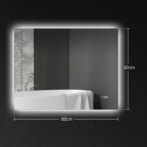 HOMCOM Miroir de salle de bain anti-buée avec luminosité et couleur réglables, verre et alliage d'aluminium, 80x60x4 cm - Product Image 3