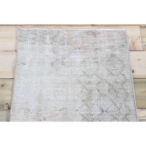 Alfombra Turca de 1.7x3.4 pies, Alfombra Pequeña Vintage, Alfombra Geométrica Verde Marrón - Product Image 4
