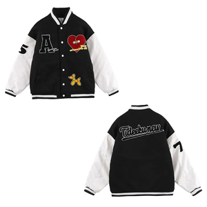 Vestes universitaires d'hiver unisexes personnalisées avec votre propre marque, patchwork en laine, coupe-vent, respirantes, écologiques, en fourrure de mouton, couleur et logo personnalisés - Product Image 1