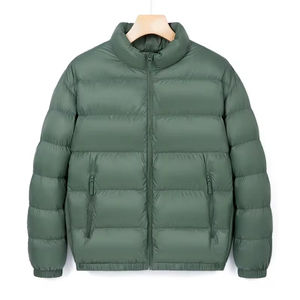 Chaquetas de hombre con cremallera al por mayor personalizadas de alta calidad, chaquetas acolchadas de invierno de calle ecológica con patrón sólido - Product Image 2