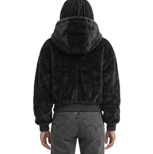 Veste à capuche en fausse fourrure pour femme, manteau d'hiver en polaire polyester, chaud, doux, décontracté, avec fermeture éclair, veste à capuche tendance pour femme - Product Image 3