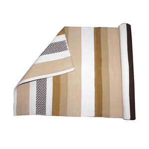 Alfombra de Yoga de rayas de algodón multicolor ecológica de alta demanda y producto en tendencia - Product Image 5