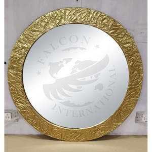 Trending Aluminium Frame <b>Round</b> <b>Wall</b> <b>Mirror</b> Gold Plated Luxury Modern Decor 6mm Thick Durable Home Decor - Product Image 4