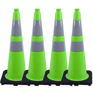 Cono de carretera de PVC Flexible de 70 cm más vendido <span class=keywords><strong>con</strong></span> <span class=keywords><strong>cinta</strong></span> reflectante Fabricación de cono de tráfico usado de seguridad - Product Image 5