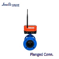 Vanne papillon JINKON à bride solaire 4G LoRa APP pour irrigation intelligente DN50-DN400 PN10/PN16 pour conduite d'eau agricole