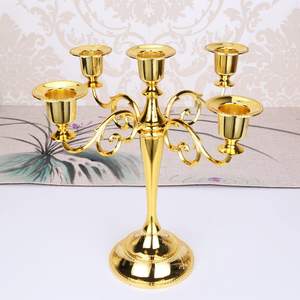 Vintage Metal <b>Candlestick</b> Stand Desktop Candelabra Home Party Retro <b>Candlestick</b> Wedding Centerpieces Candle Holder - Product Image 3