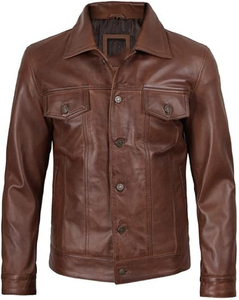 Leer TRANDS แจ็คเก็ตหนังแกะไม่มีปก/OEM แจ็คเก็ตหนังสีน้ำตาลแวกซ์/เสื้อหนังสีน้ำตาลวินเทจแจ็คเก็ตผ้าซาตินสำหรับผู้ชายในฤดูหนาว - Product Image 3