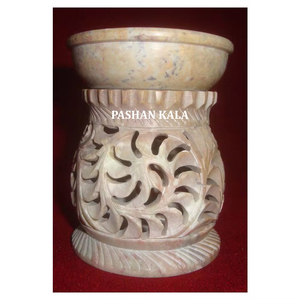 Unique <b>Round</b> Shape Natural Soapstone Carving Aroma Oil Burner For Business Gift And Home Decoration Wholesaler And Manufacturer - Product Image 1