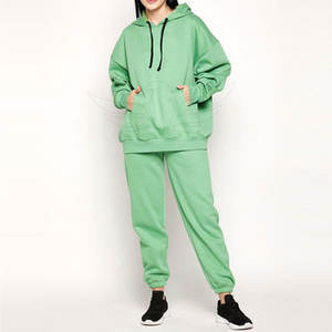 Ropa de entrenamiento de fabricante OEM, chándal de mujer, traje de jogging de talla grande, sudaderas con capucha informales personalizadas, chándal - Product Image 1