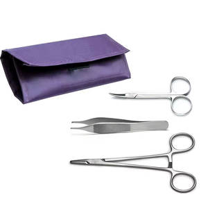 Kit de entrenamiento Estuche de cuero de acero inoxidable Disección quirúrgica médica Estudiantes Kit de práctica de sutura quirúrgica - Product Image 1