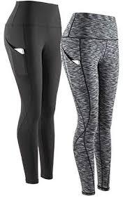 Mallas personalizadas de yoga para mujer, leggings de cintura alta sin costuras, color morado apilado con rayas, de algodón - Product Image 6