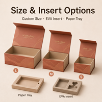 Boîtes rigides magnétiques personnalisées en terre cuite beige doré à motif vague, boîtes cadeaux multi-scénarios personnalisées avec insert pour produits de soin et cosmétiques