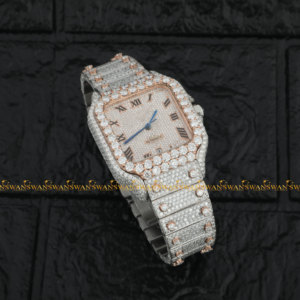 Penjualan laris jam tangan bulat potongan brilian Vvs berlian kejelasan Hip Hop pakaian biasa jam tangan Moissanite untuk pria - Product Image 3