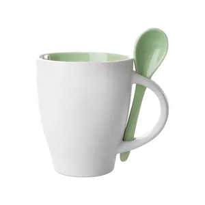 Personalized Spoon Mug <b>Ceramic</b> <b>Cups</b> with Spoon Custom Merchandising - Product Image 1
