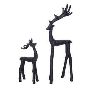 <b>Decorative</b> Standing Reindeer Sculptures Matte <b>Black</b> | Pair Rustic Metal Modern Farmhouse <b>Christmas</b> Accent Factory Eco-Friendly - Product Image 6