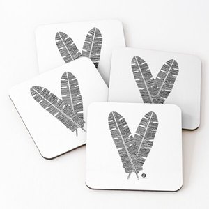 Wood Coaters with <b>Enamel</b> Printed Tea <b>Cup</b> Coffee Drinking Serving Coasters 4 Pieces Set Hot Selling Coasters Placemats - Product Image 4