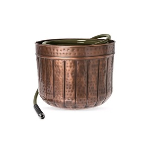 Bol de tuyau fini martelé en cuivre antique conception nervurée pour la maison jardin arrosage plantes utilisation bol de tuyau en cuivre décoratif - Product Image 1