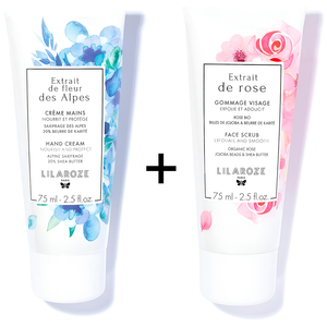 Lilaroze Paris Skin Care Set Alpine Flower Extract <b>Hand</b> Cream for Nourishment Protection Rose Extract Face <b>Scrub</b> for Exfoliation - Product Image 1
