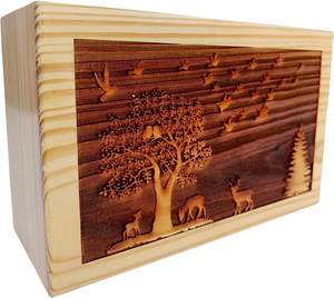 Handmade Wooden <b>Box</b> Funeral Cremation Urns <b>for</b> Human <b>Ashes</b> Adult Large - Burial Urns <b>for</b> Columbarium - Product Image 5