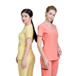 เสื้อสครับสั่งทำขายดีพร้อมโลโก้สำหรับแพทย์ ชุดยูนิฟอร์มพยาบาลขายาว แขนยาว ชุดสครับสำหรับโรงพยาบาล ชุดผู้ป่วย รับผลิตแบบ OEM/ODM - Product Image 1