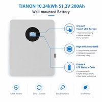 Batterie hybride LiFePO4 25,6V 200Ah 5kWh à écran tactile intelligent, montée sur rack, IP21, compatible CANbus, BMS, onduleurs AC, pour usage domestique