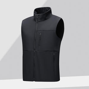 OEM personalizado suave Shell Gilet cálido forro polar impermeable sin mangas chaquetas chaleco para los hombres con soporte de cuello chaqueta para hombre - Product Image 1
