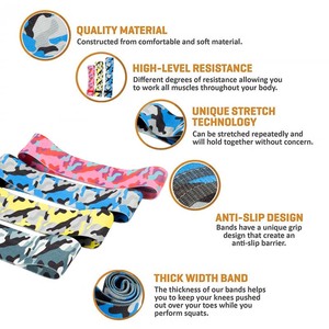 Bandas de ejercicio antideslizantes para fitness en casa para mujer, entrenamiento de fuerza de cadera, bandas de resistencia para botín de círculo ancho, tela de neopreno, gimnasio de rodilla - Product Image 2