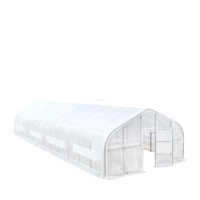 Kit de serre tunnel 6x18x3m, résistant aux UV, avec couverture en maille PE transparente pour la culture des plantes de jardin et la plantation en arrière-cour.