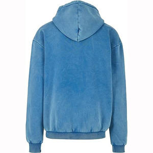 Streetwear intégral personnalisé OEM sweat à capuche surdimensionné à imprimé vieilli lavé à la pierre acide délavé au soleil bases de lavage à l'acide, coton mélangé - Product Image 6