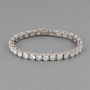 Vente chaude 14kt Or Blanc Clouté Moissanite Diamant Chaîne Lien Bracelet Populaire Fête De Mariage Fine Bracelet Cadeau - Product Image 1