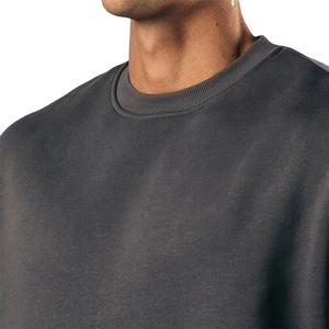 Sudadera con Capucha Vintage para Hombre, para Gimnasio, Otoño e Invierno, 100% Algodón, Felpa, Secado Rápido, Transpirable, Estilo Urbano, Color Gris Oscuro - Product Image 3