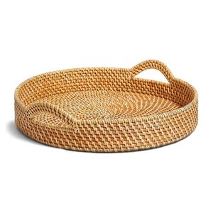 Juego de 2 uds. De bandeja de servicio tejida de mimbre de ratán, bandeja de servicio de fruta de agua trenzada, bandeja de mimbre tejida, superventas de La India - Product Image 2