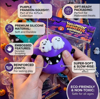 Mainan Fidget Penghilang Stres Lentur Bentuk Wajah dari Busa PU Poliuretan Tema Kartun Berkualitas Tinggi Hadiah Halloween